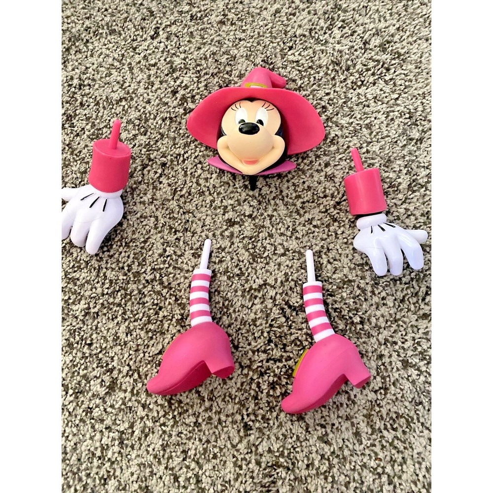 Disney Minnie Mouse Witch Pumpkin Push-Ins Heavy Plastic Halloween Decoration